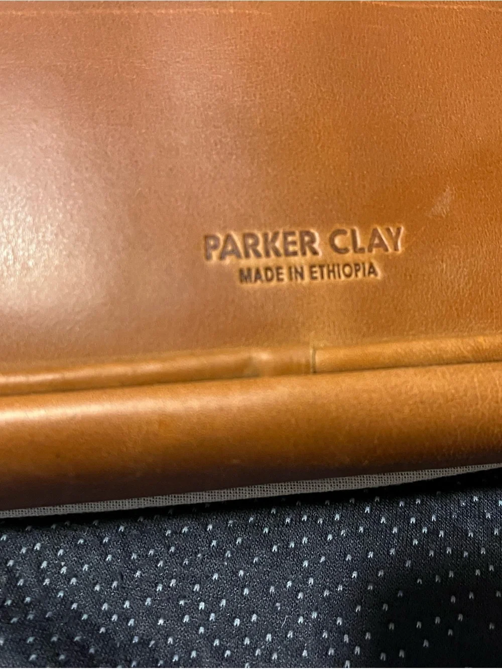 Parker Clay Brentwood Leather Briefcase w/ leather folio